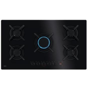 Placa de Gas AEG HKB95453NB Serie 8000 Flamelight 5 Zonas 90cm Negra