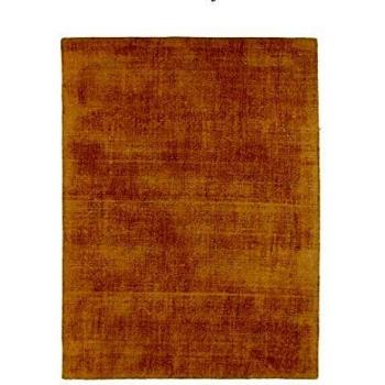 SANTAL - Alfombra de salón o dormitorio aspecto terciopelo - 160 x 230 cm - Amarillo Ocre