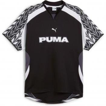 Puma Men's Short Sleeve Football Jersey - Black/Grey - Size: Small