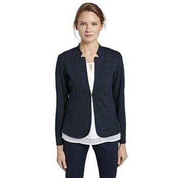Tom Tailor Struktur Blazer, Tela Punteada Azul Marino, XL para Mujer