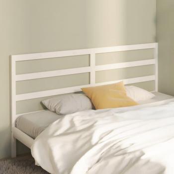 Cabecero para cama de madera maciza de pino blanco 206x4x100 cm
