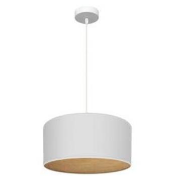 Lámpara Colgante Tania 1xe27 Blanca con Madera Clara - Dimensiones 40x40 cm