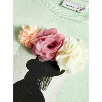 NAME IT Nkfbellua LS Sweat UNB, Sudadera para Niñas, Verde Spray, 158