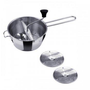 Pasapuré de acero inoxidable con 2 discos de 15 cm INOXIBAR