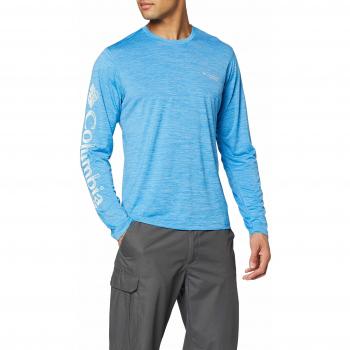 Columbia Trinity TrailTM II - Manga Larga, Hombre, Color Static Blue, WH, tamaño Medium
