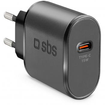 Cargador de Pared Universal SBS TETRTC15W 15W USB-C Negro Carga Rápida Interior