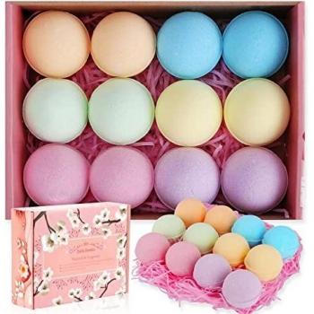 Coquimbo Regalo para Madre Bombas de Baño, 12 Piezas Sales de Baño Hecho a Mano, Bolas de Baño Set de Regalo para Mujer, Niños, Hombre en Valentín, Navidad, Cumpleaños