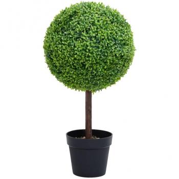vidaXL Artificial Boxwood Plant with Pot Ball Shaped Green 71 cm