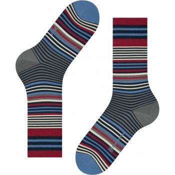 Burlington Men's Stripe Wool Socks - One Size (40-46), Patterned Design