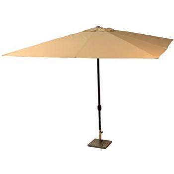 Sombrilla de Jardín Michigan 3x3 m con Poste Inclinable en Aluminio Color Arena, Altura 2,65 m, Sin Base