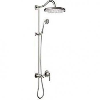 Kit de ducha monomando empotrado con cierre y regulación de caudal. · Cuerpo empotrado incluido · Ducha fija Ø 310 mm. con rótula. · Ducha anticalcárea Ø 78 mm. · Flexo doble engatillado.-24217703AC