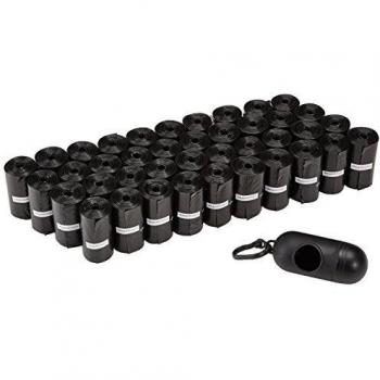 Amazon Basics - Bolsas para excrementos de perro con dispensador y clip para correa