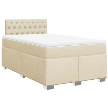 Cama box spring con colchón tela color crema 120x190 cm Vidaxl 131012