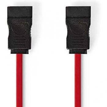 Cable SATA 3 Gbps de 0.50 m, hembra a hembra, color rojo, recubierto de PVC