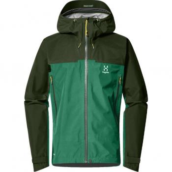 Chaqueta de hombre Haglöfs ROC Flash GORE-TEX turquesa con capucha, talla M