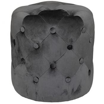 Puff de Terciopelo Gris Pizarra Adriana - Atmosphera créateur d'intérieur