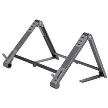 Soporte Plegable Antideslizante Promate Elevate para Portátil, Tablet y Smartphone, Multiángulo y Altura Ajustable en Gris