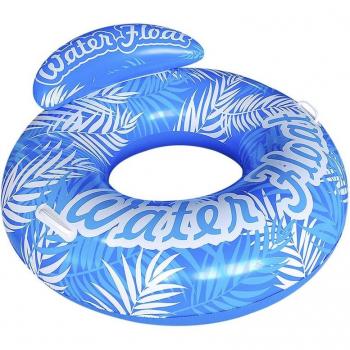 Colchoneta redonda hinchable con respaldo de 105 cm