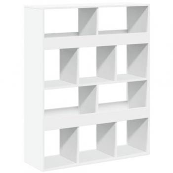 Estantería de madera de ingeniería blanca 100x33x125,5 cm