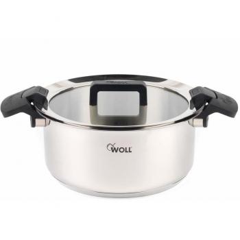 Woll olla 24 cm de acero inoxidable Cacerola con tapa de cristal