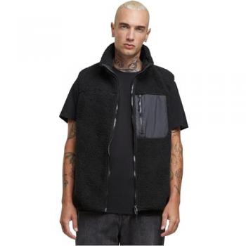 Urban Classics Men's Basic Sherpa Vest - Black - M - 100% Polyester