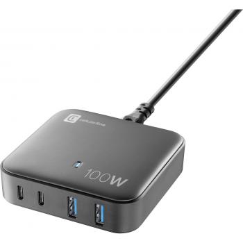 Cargador USB-C 100W Multipower Magnus con 4 Puertos y Protección de Sobrecarga - Negro