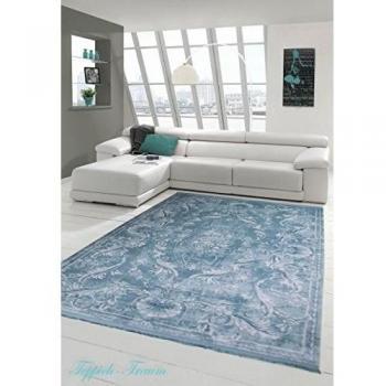 Alfombra diseñador Alfombra moderna de lana Alfombra Heather salón alfombra alfombra del ornamento de la turquesa - Kopie Größe 160x230 cm