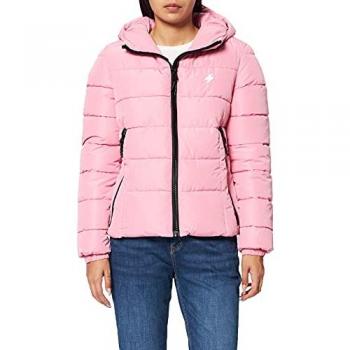 Superdry Women's Hooded Spirit Sports Puffer Jacket, Montauk Blush, XL