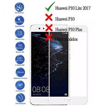 Todotumovil Protector de Pantalla Huawei P10 Lite Blanco Completo 3D Cristal Templado Vidrio Curvo para