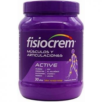 Fisiocrem Active Articulaciones y Músculos | Colágeno y magnesio | Vitamina C | Condroitina y Glucosamina | Mejora la flexibilidad | Acido Hialurónico | Sabor naranja | En polvo | 30 días