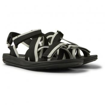 CAMPER Match Sandals for Men - Black, Cotton Fabric, Size 39/6.5