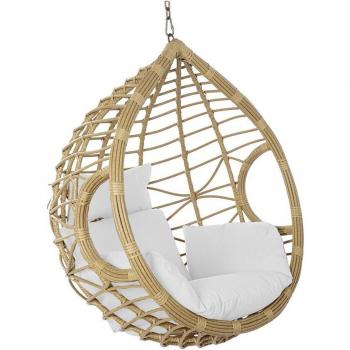 Sillón colgante de jardín ratán sintético 105x70x105 cm