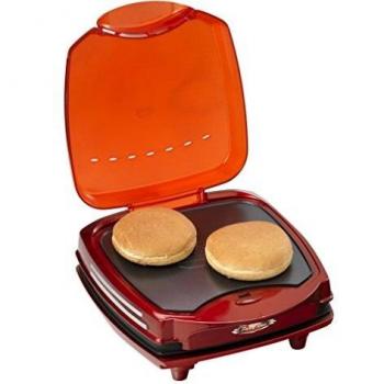 Ariete Hamburger Maker 185 Maquina DE Hamburguesas Party Time, 1200 W, Grate + Griddle, Rojo