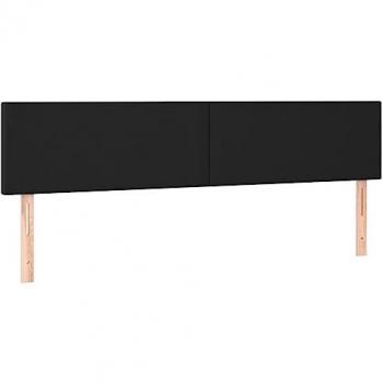 Cabecero con LED cuero sintético negro 160x5x78/88 cm