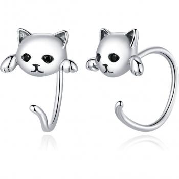 Pendientes de tuerca de cola minimalistas de plata de ley 925 para mujer, joyería animal