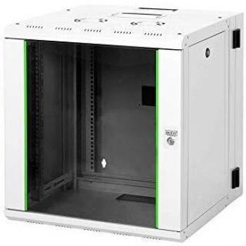DIGITUS Network Cabinet 19 Inch 12 U - Giratorio - Montaje en Pared - Capacidad de Carga 100 Kg - Serie única - Puerta de Vidrio - Gris
