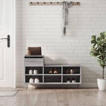 Zapatero gris Sonoma 102x36x60 cm madera multicapa