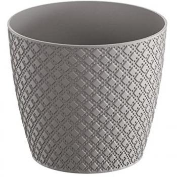 Maceta ORIENT 2L - Alta Calidad, Diseño Elegante, dimensiones (mm) 157x157x138, color gris piedra