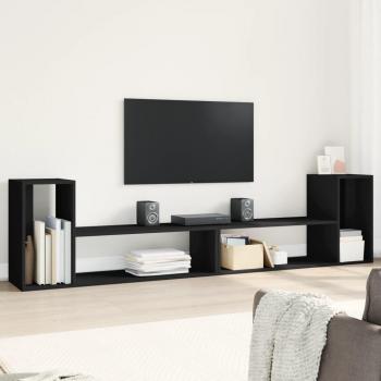Mueble para TV 2 piezas negro 100x30x50 cm madera multicapa