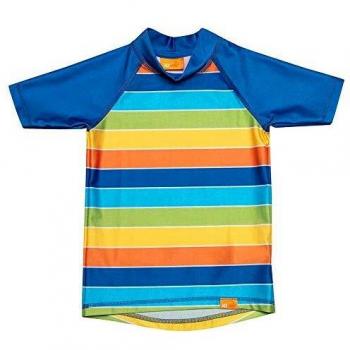 Camiseta UV para niños, diseño de rayas, Todo el año, Niños, color arco iris, tamaño 80 cm-86 cm
