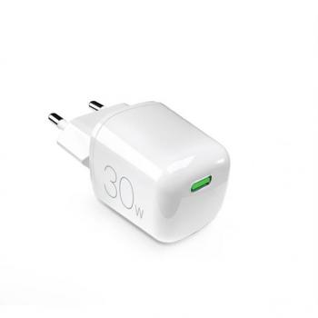 Cargador de Pared PURO MiniPro 30W USB-C Blanco - Carga Rápida para Smartphone, Tableta y Laptop