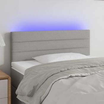 Cabecero con luces LED de tela gris claro 80x5x78/88 cm Vidaxl Gris, Cabecero LED gris claro 80x5x78/88 cm Tejido