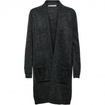 Only Jade Women's Long Cardigan in Dark Grey Melange, Size M