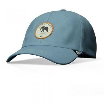 Gorra Hanukeii Elephant Blue/Orange con diseño de elefante, ajuste ajustable, material de algodón, visera curva y estilo urbano