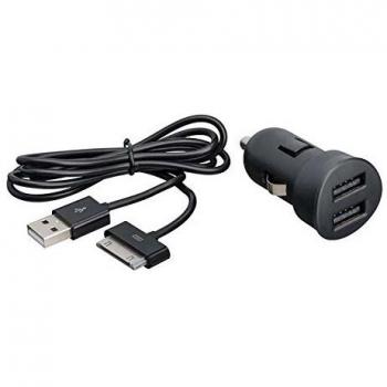 Adaptador de Coche Bigben BC269120 USB 30 Pines Negro para iPhone, iPad e iPod