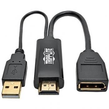 Tripp Lite P13006NDPV2 Convertidor de Video Adaptador Activo HDMI a DisplayPort con USB y Alimentación - Resolución 4K hasta 30 Hz