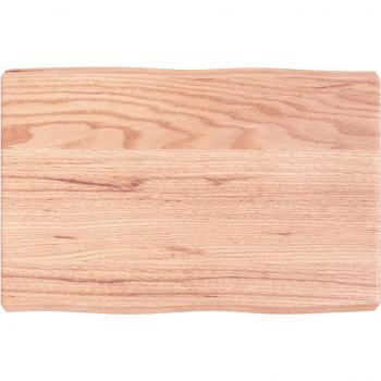 Tablero de mesa madera tratada roble borde natural 60x40x(2-6) cm marrón claro sin tratar