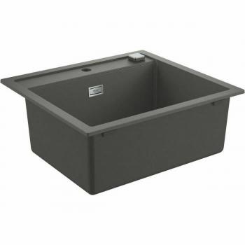Fregadero de Un Seno Grohe K700 Gris - Fregadero de acero inoxidable, diseño moderno, acabado gris mate, dimensiones 780 x 510 mm, instalación bajo encimera o sobre encimera, resistente a rayones