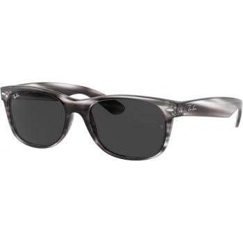 Ray-Ban RB2132 New Wayfarer Sunglasses, Color: 6430B1, Unisex, Square Frame, Grey Lens, Tortoiseshell Pattern, Size 58