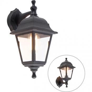 Aplique exterior clásico negro orientable IP44 - Capital, adecuado para LED, máximo 1 x 15W